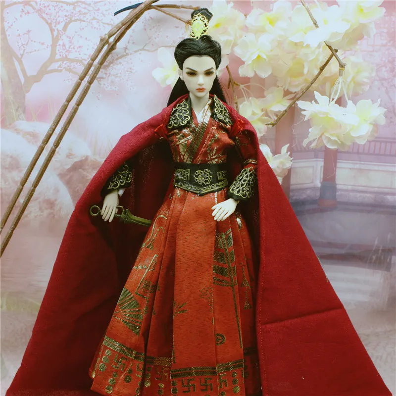 

31cm 1/6 Scale Joints Body Male Barbi Ancient Costume Chinese Hanfu Doll Samurai Outfits OB27 full set Model Toy Gift A0826