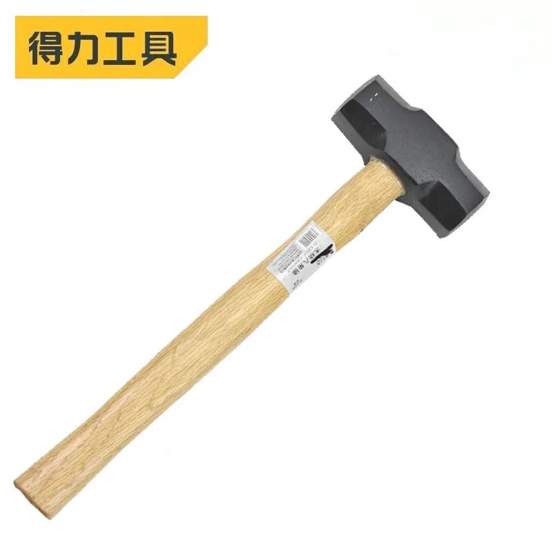 deli Heavy Duty Wooden Handle Sledge Hammer 1Pcs Forged Steel Octagon Hammer Square Head Big Hammer Masonry Hammer High Quality