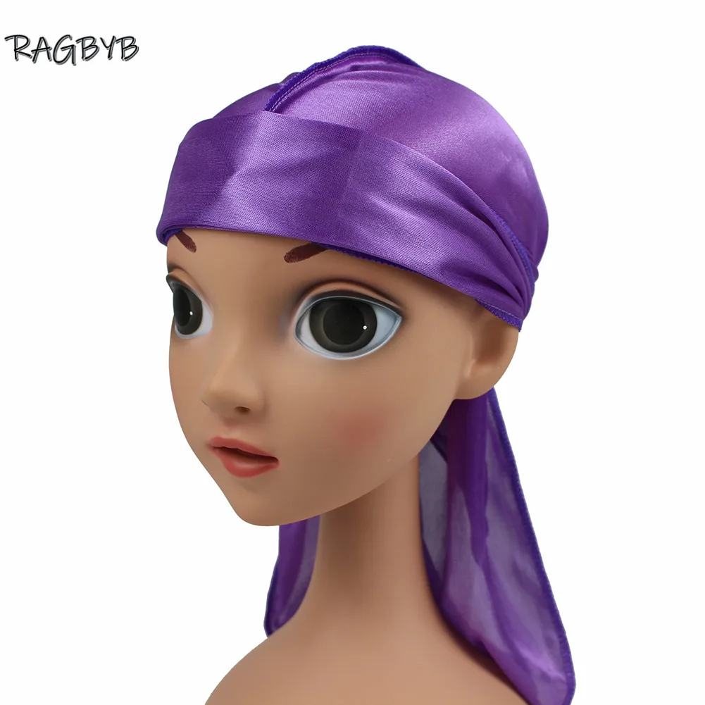 Kids Silk Durag Soft Hair Cover Protection Bandanas Child Silky Durags Boys Durag Wave Cap High Quality Children Durag