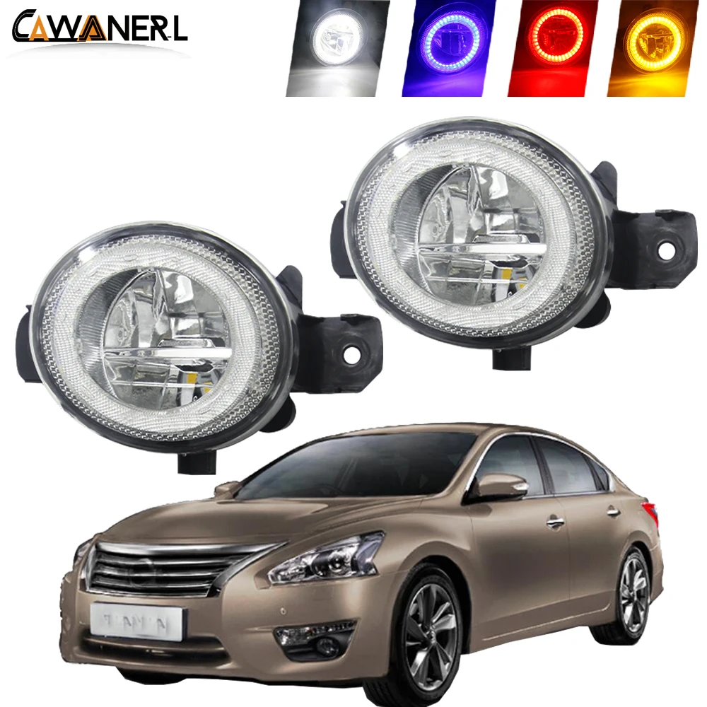 

2 Pieces LED Angel Eye Fog Light 4000LM Car Front Bumper Fog Lamp Daytime Running Light DRL H11 12V For Nissan Teana 2004-2018