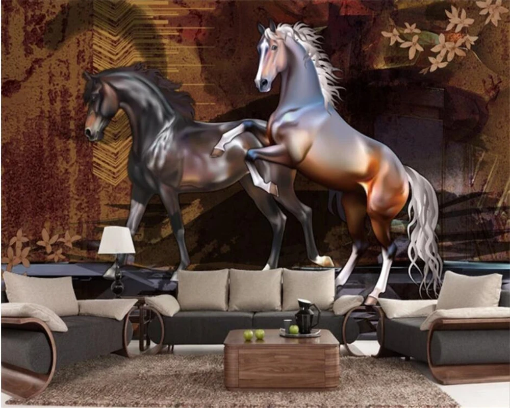 Custom wallpaper 3D обои stereo horse to success horse mural relief living room bedroom TV background wall paper Papel de parede