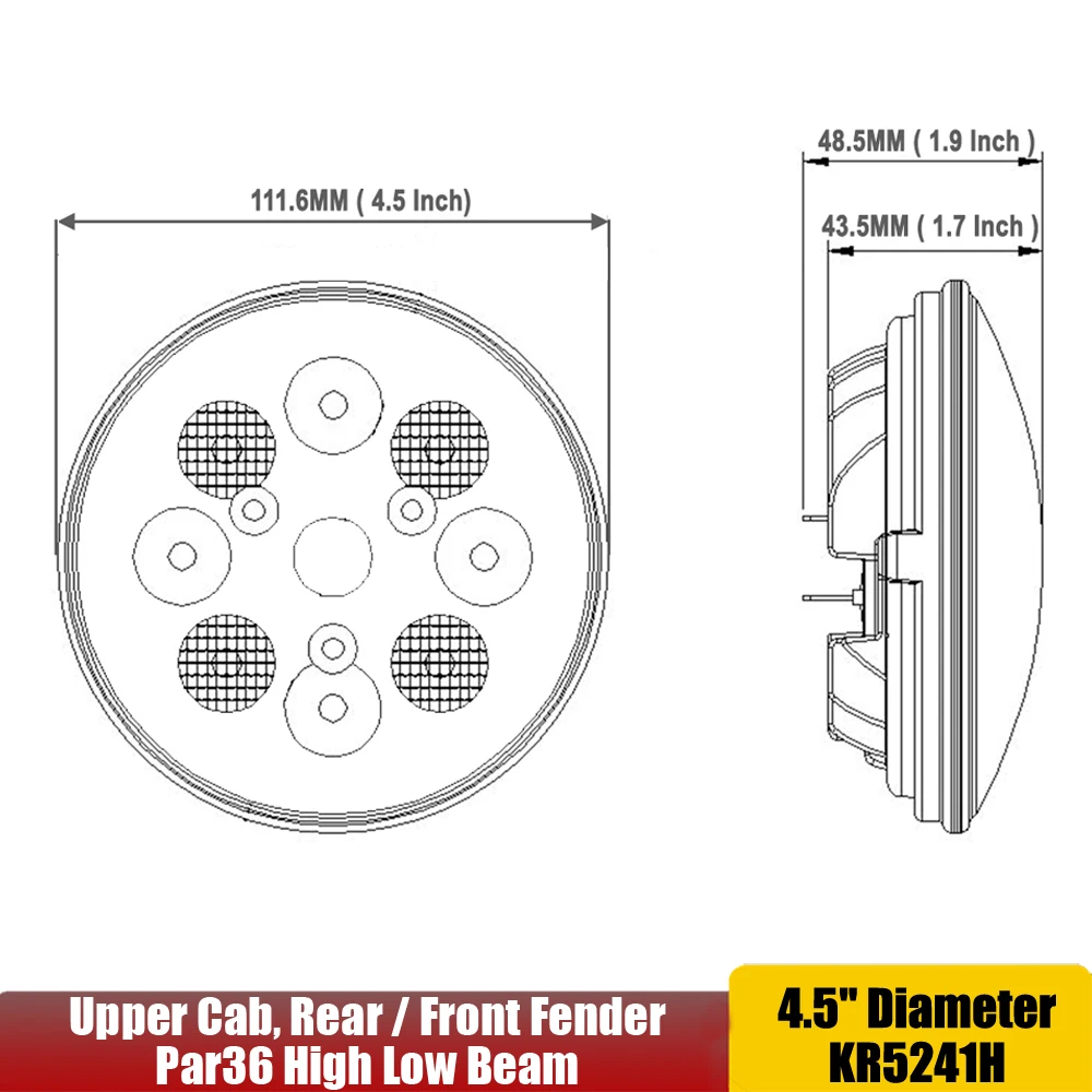 Par36 24 واط الطائرات LED الهبوط و تاكسي ضوء-مرحبا/لو شعاع 12 فولت 24 فولت مختومة شعاع ل Allis تشالمرز جرار 160,170,175,180 + x1