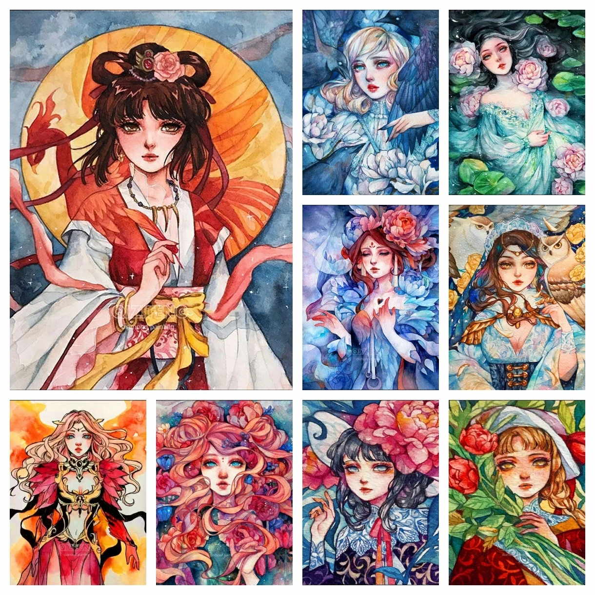 5D DIY Diamond Painting Cartoon Comics Girl Angel Princess Art Cross Stitch Embroidery Picture Rhinestone Handicraft Home Decor