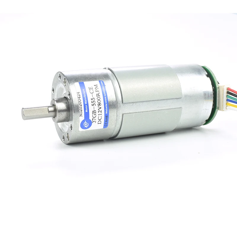 JGB37-555 Miniature DC Deceleration Low Speed Motor Speed Small Motor DC 12V 24V with Speed Measuring Code Disc Encoder