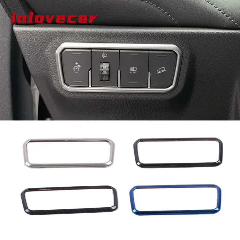 

For Haval F7 F7X 2018 2019 2020 Car Headlight Switch Decorative Stainless Adjustment Button Decorative Box Interior Mouldings