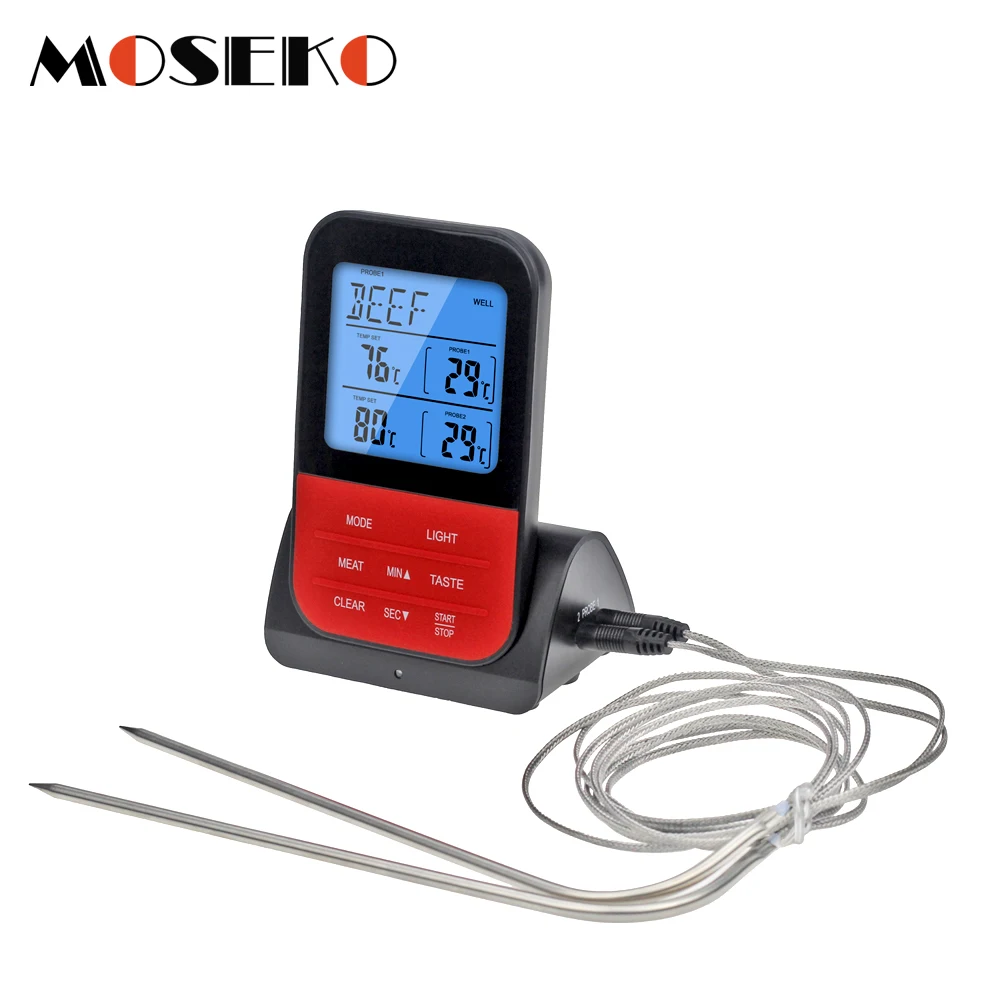 

Digital Wireless Remote BBQ Kitchen Thermometer for Meat Food Cooking Grill Oven with Timer/Temperature Alarm Multifunctional