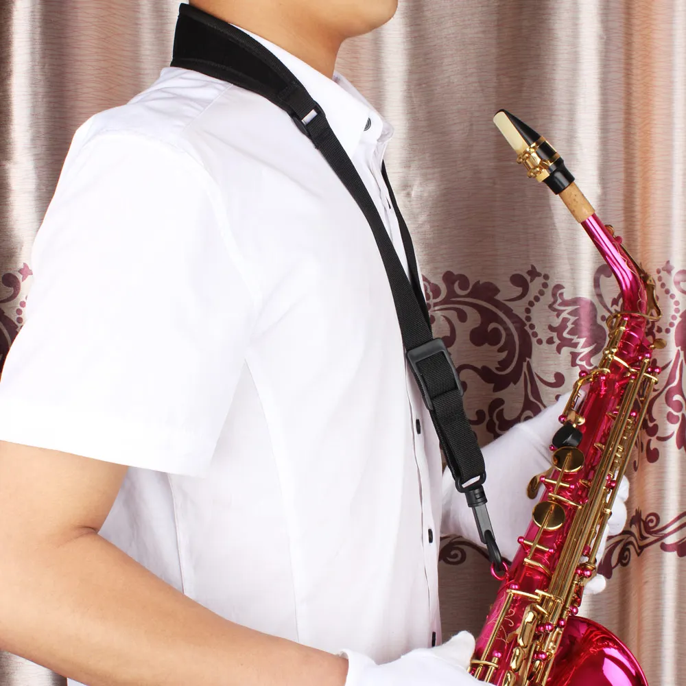 M MBAT Hook & Loop Saxophone Neck Strap Adjustable Lightweight Saxophone with Cotton Upholstery Woodwind Instrument Accessories