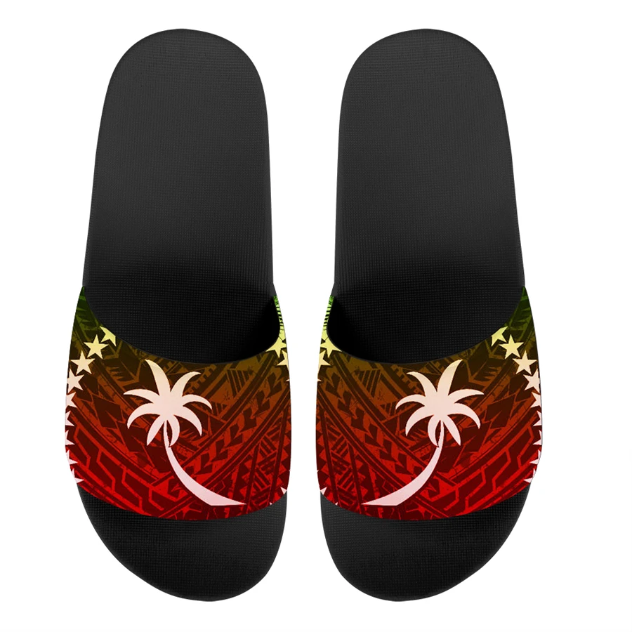 House Shoes For Women Summer Silppers Bathroom Beach Sandals Coconut Tree Pattern Men Open Toe Flip Flops chaussure femme