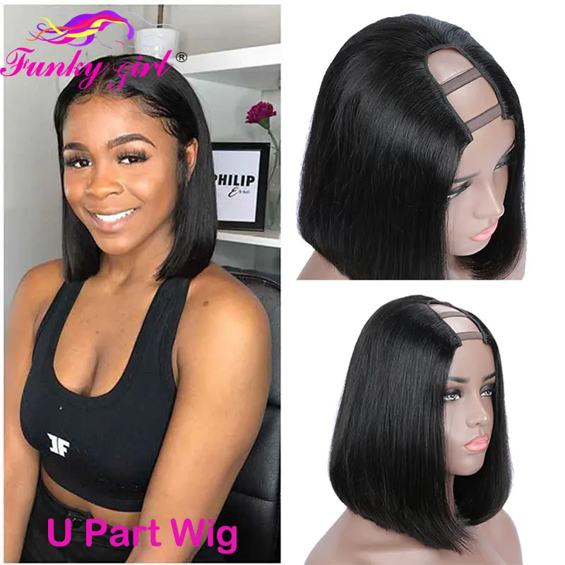 Straight Short Bob Human Hair Wigs With Bang Brazilian Remy Human Hair Bob Wig Transparent 13x6x1 T Part Lace Wigs Natural Color