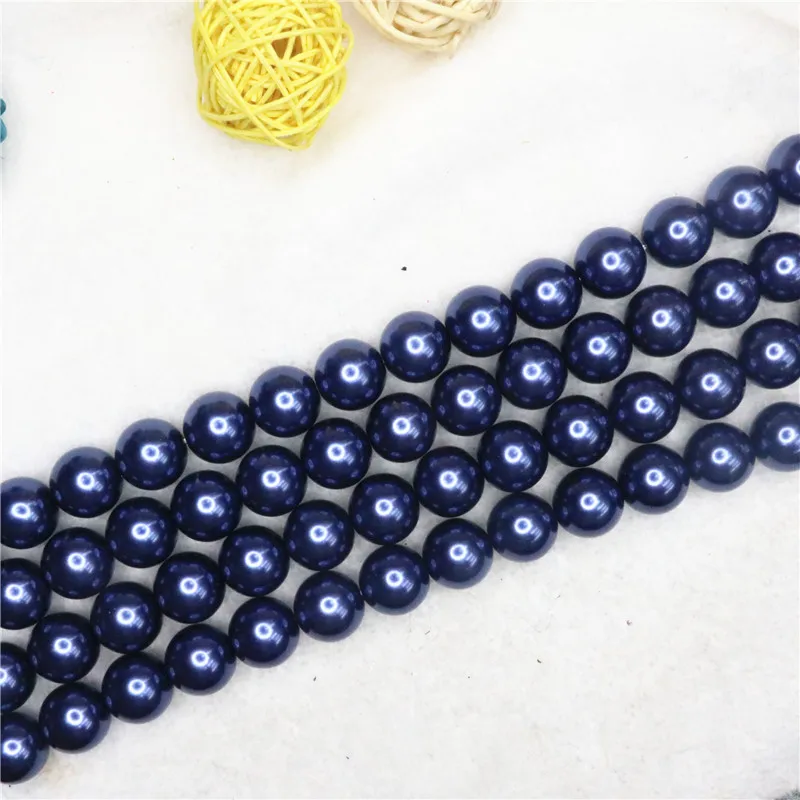Vintage schokolade runde imitation shell perle factory outlet schmuck für geschenk halskette lose perlen 4-14mm 15 zoll B1615