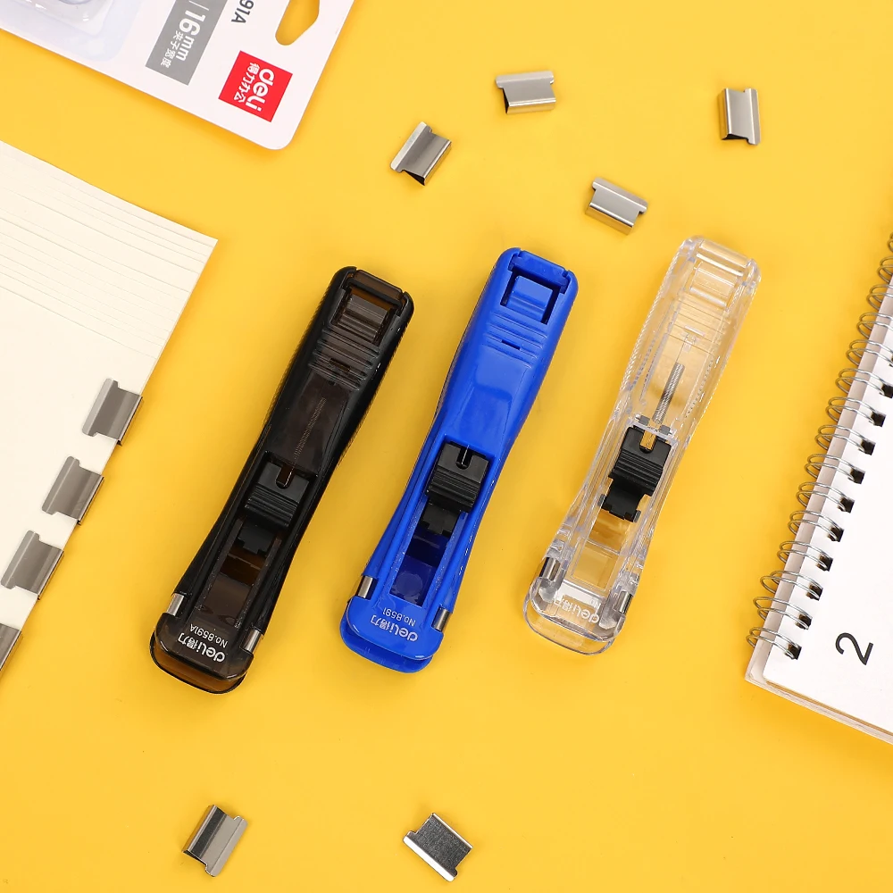 1 Pcs Small And Exquisite Stapler Simple Practical  Push Clamp Stapler School Student Stapling Paper Classification Stationery