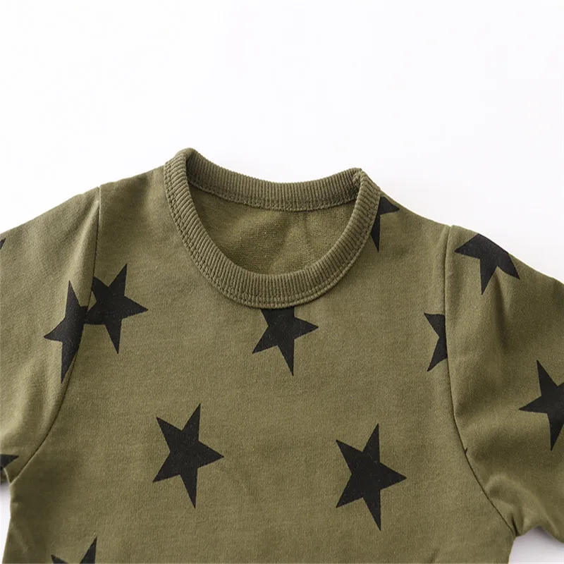 Jumping Meters  Long Sleeve New Arrival Stars Print Boys Girls Sweatshirts Autumn Spring Kids Clothes Hot Selling Shirts Tops