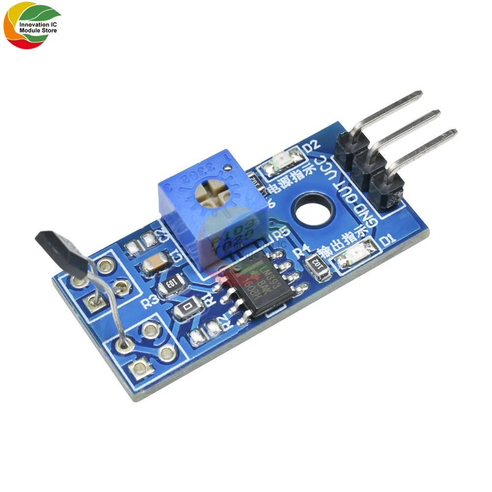 5V 3.3V LM393 Hall Sensing Probe Hall Switch Sensor Module Motor Speed Test PCB Board Module For Arduino Magnetic Detect Car