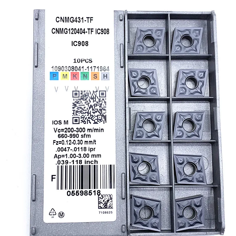 Токарный станок CNMG120404 IC908 CNMG120408 TF IC907, токарный инструмент для наружной обточки, высококачественный CNMG 120404 120408, режущий