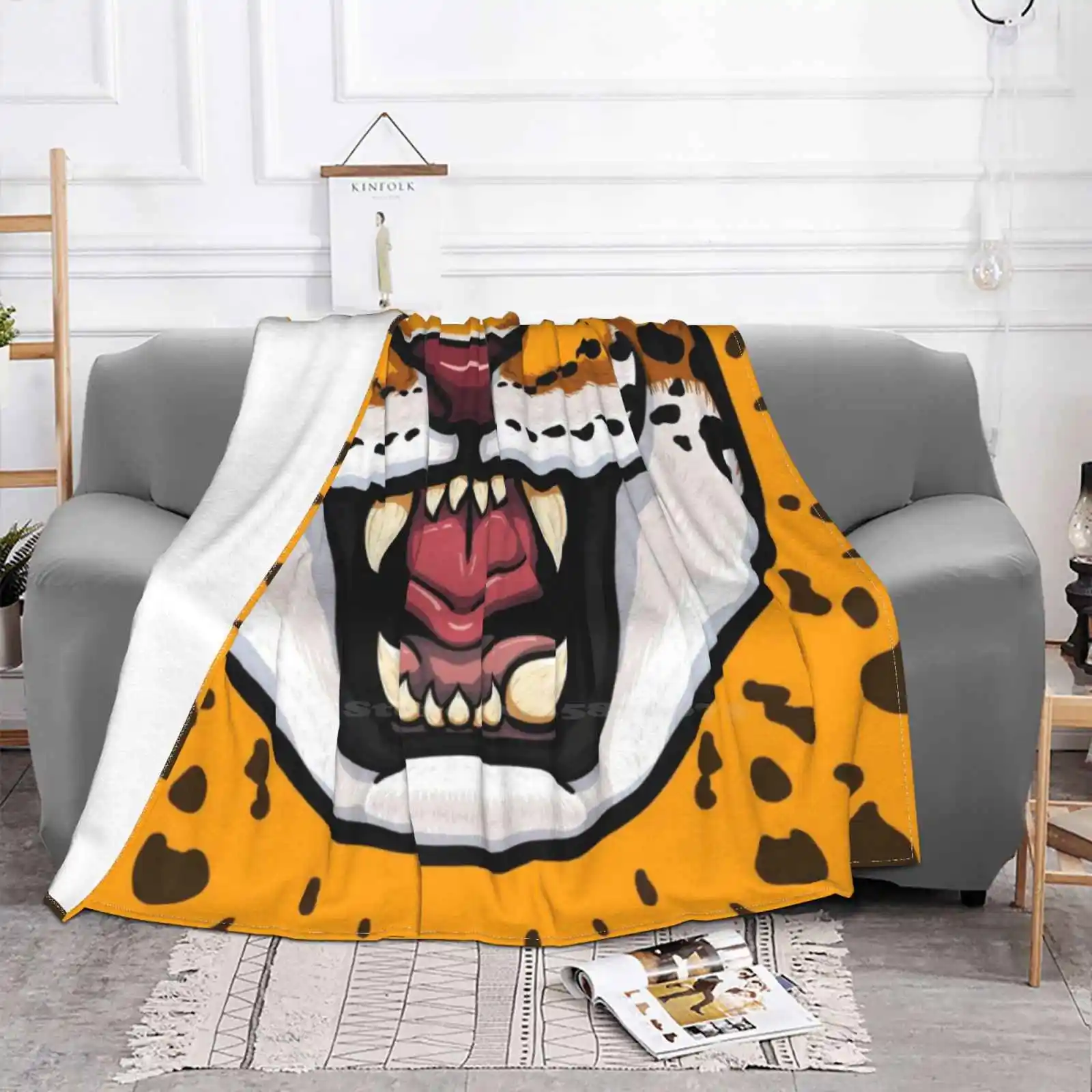 King Soft Warm Blanket Sofa/Bed/Travel Love Gifts Fuzzy Cat Meow Fgc Fighting Games Tekken King Of Iron Fist Teeth Lion Cheetah