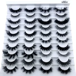 New 20 Pairs Fluffy Lashes Mix length 3D Mink Lashes Long Thick Natural False Eyelashes Wholesale Lashes Makeup Mink Eyelashes