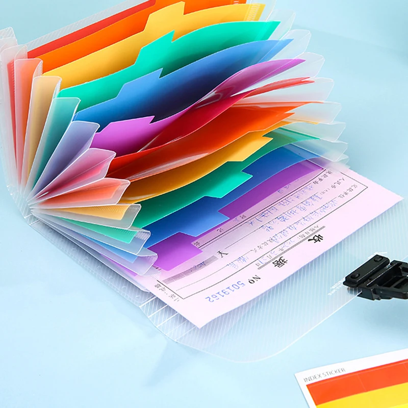Portable Plastic A6 Expanding Wallet Bill Receipt File Folder Sorting Organizer Office Document Storage Bag Filing Products