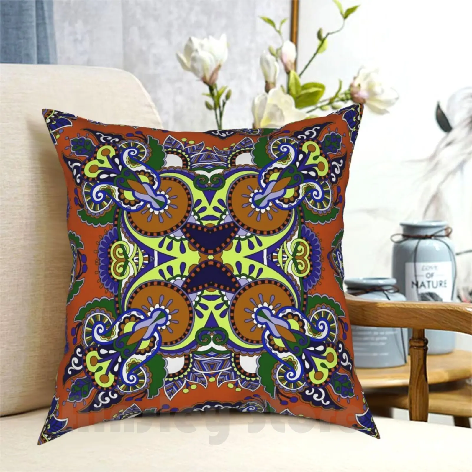 Boho Floral Pattern Pillow Case Printed Home Soft Throw Pillow Robin Curtiss Boho Jungle Coconut Garden Nature Outdoors