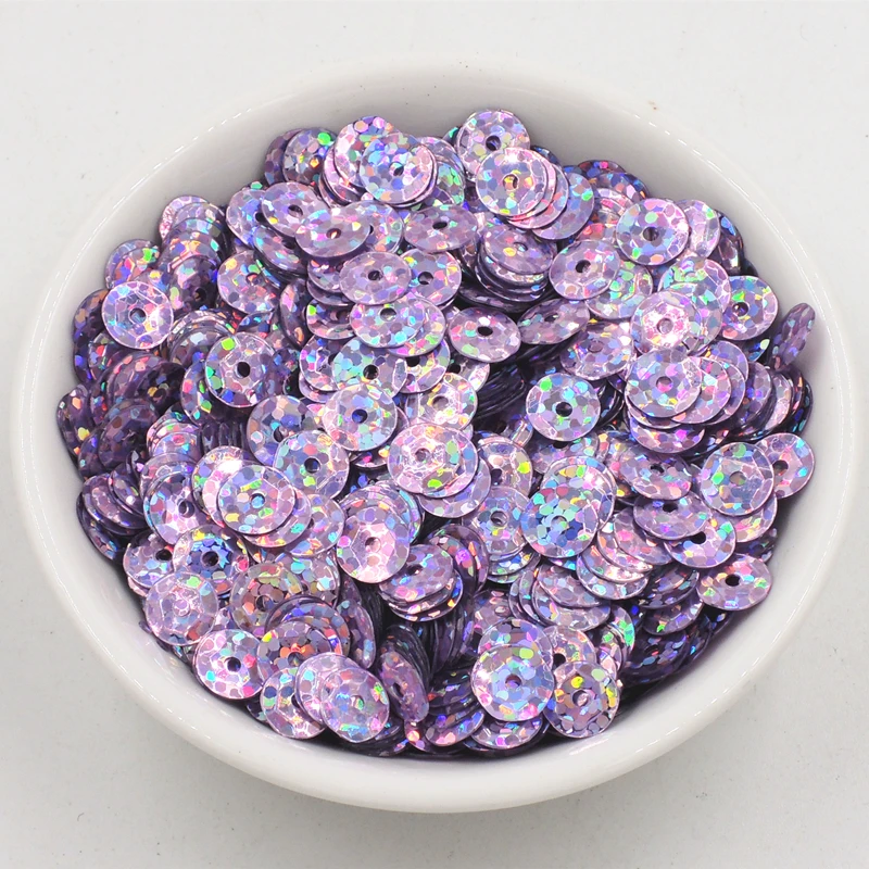 10g/Bag 6mm Laser Round Concave Sequins  PVC Craft Paillettes Sewing Wedding Dress Clothing DIY Handmade Lentejuelas Accessories