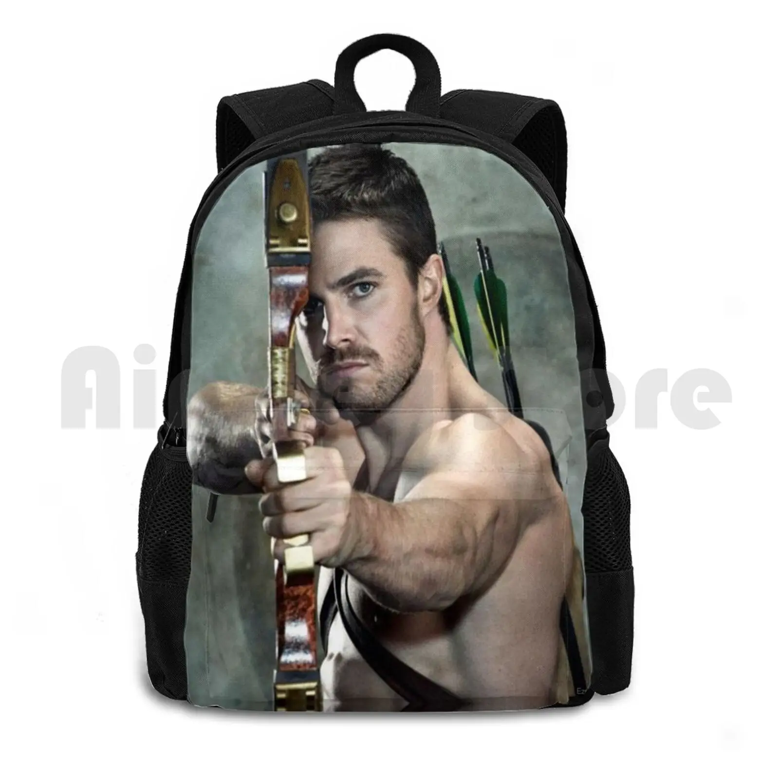 Stephen Amell Outdoor Hiking Backpack Waterproof Camping Travel Stephen Amell Arrow Green Arrow