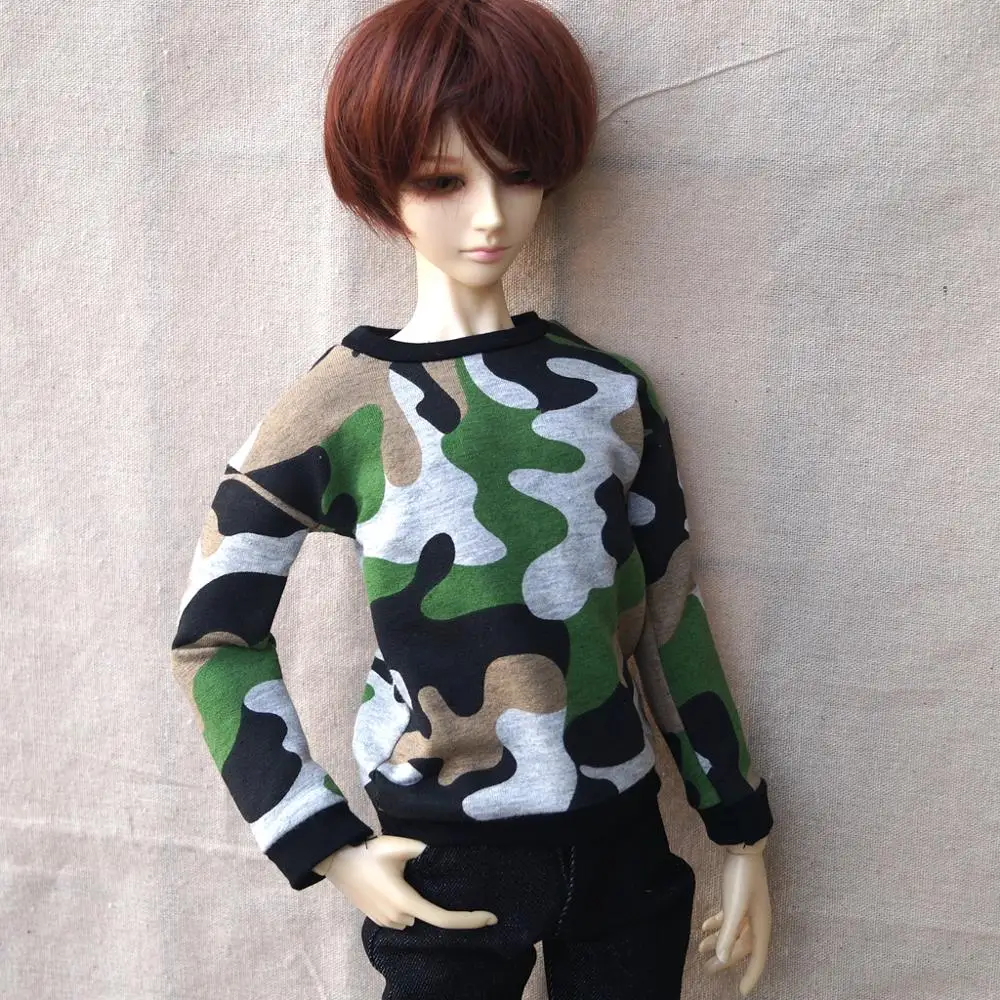 

BJD Camouflage T Shirt Outfits T-topper Clothes For Male 1/4 1/3 SD17 17" 24" Tall MSD SD DK DZ AOD DD Doll Free Shipping