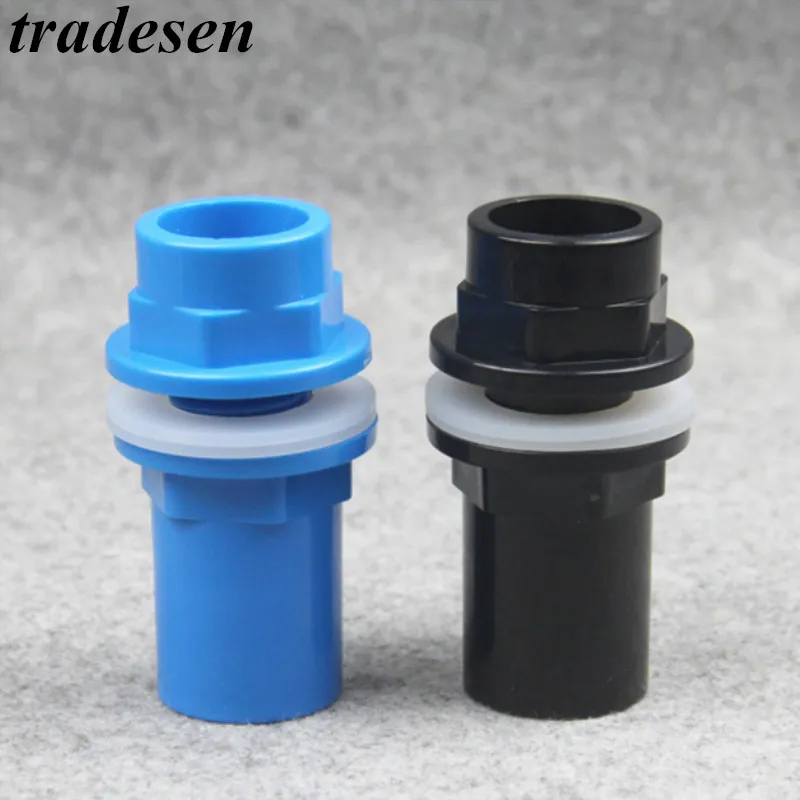 20~50mm Black/Blue/White Aquarium Connector PVC Waterproof Pipe Butt Fish Tank Straight Fitting Joint Fish Tank Tool Accessories