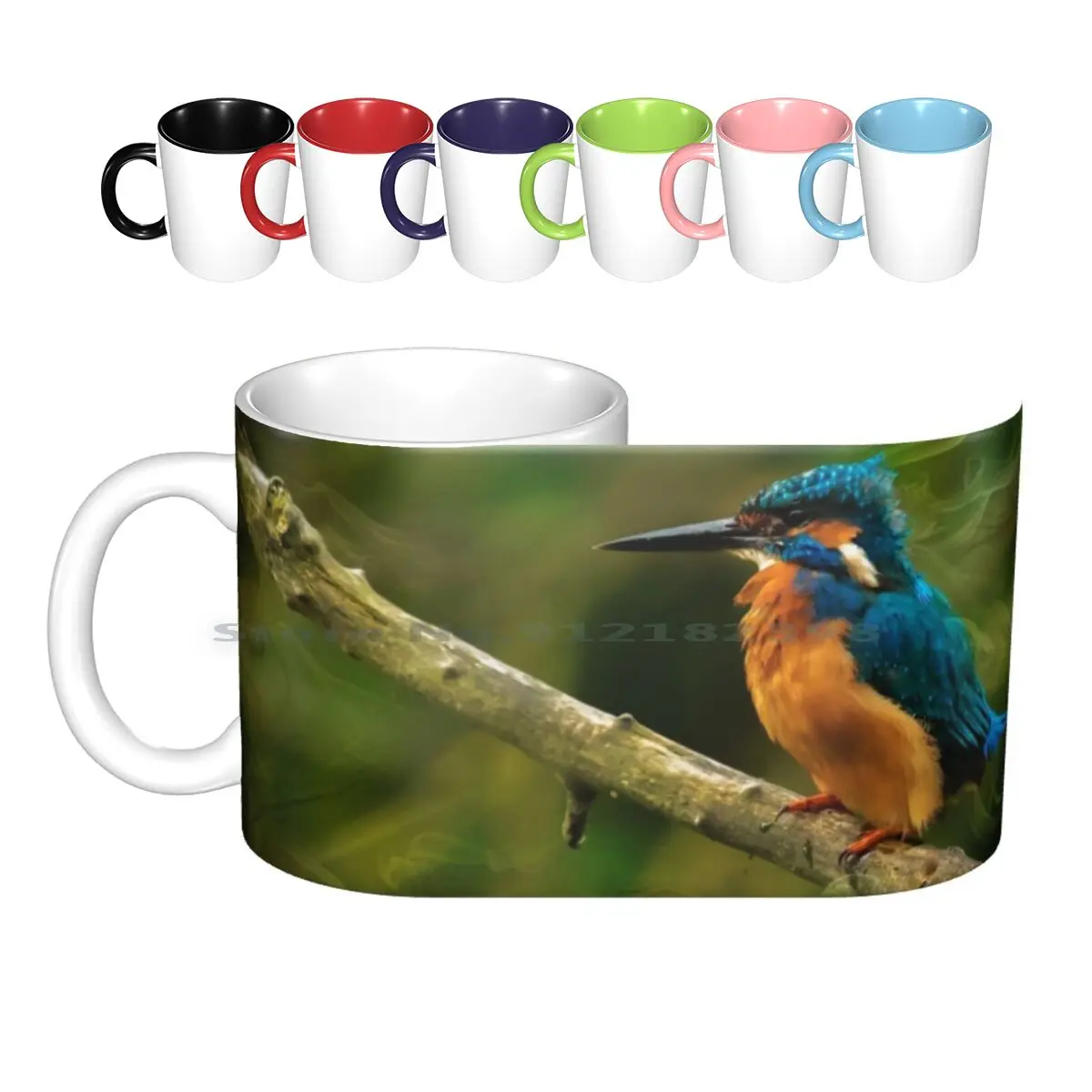 Kingfisher Ceramic Mugs Coffee Cups Milk Tea Mug Kingfisher Abstract Birds Bird Nature Creative Trending Vintage Gift Bottle Cup