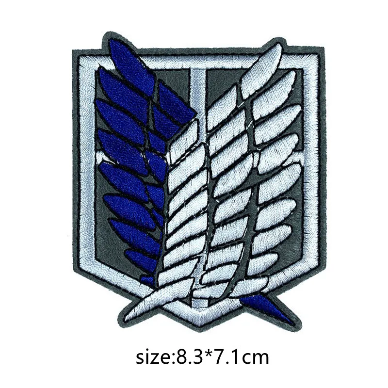 Anime Giant Investigation team Free Wing Iron On Anime Attack On Titan Embroidered cartoon Ironing patches for kids clothes