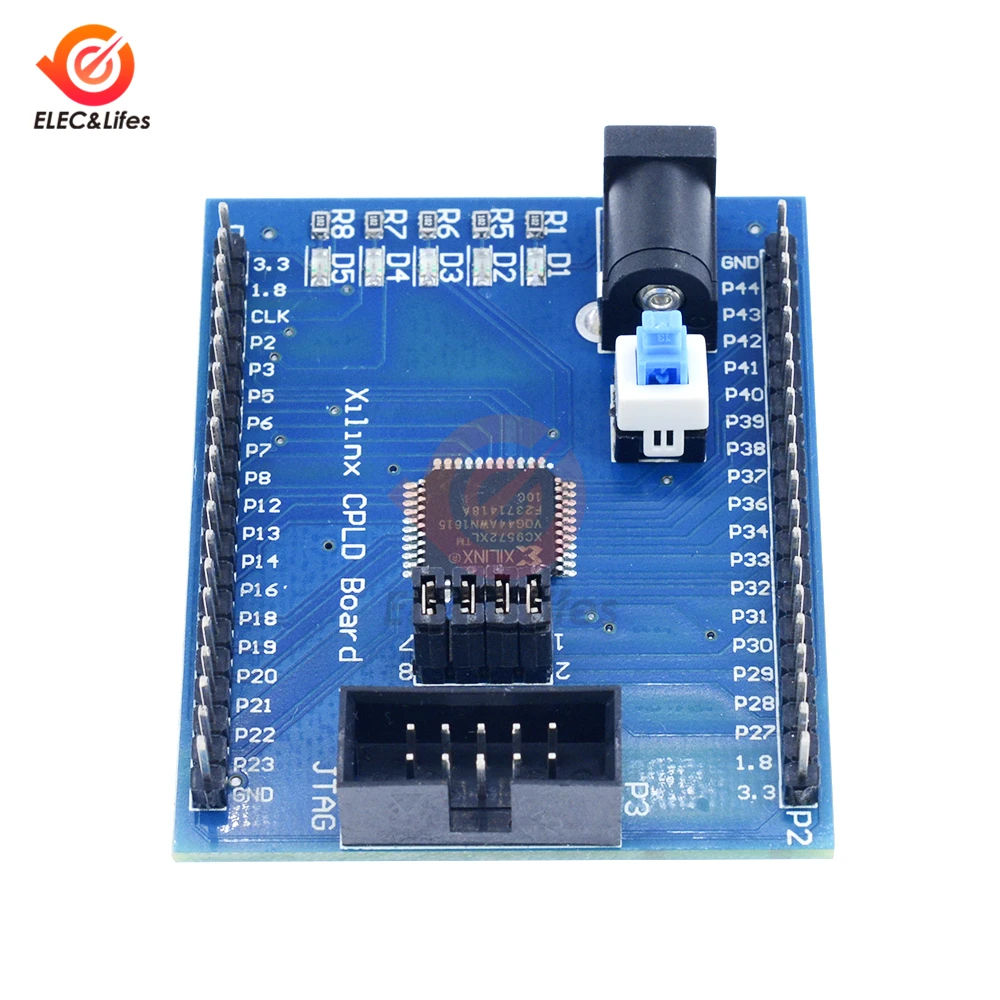 Imagem -03 - Xilinx Xc9572xl Cpld Placa de Desenvolvimento Placa de Ensaio Placa de Aprendizagem Jtag Interface dc Fonte de Alimentação com Interruptor