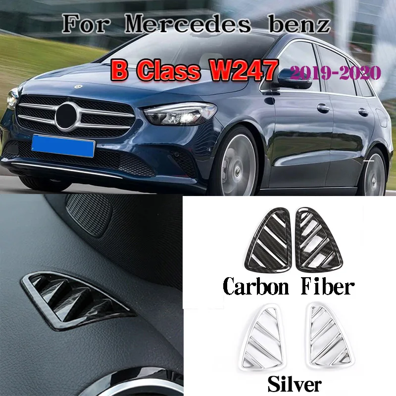 

ABS Chrome/Carbon Fiber Style Dashboard Air Conditioning Vent Frame Trim For Mercedes Benz B Class W247 2019-20 Car Accessories