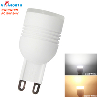 G9 Led Bulb 220V 110V AC 3W 5W 7W LED Small Ceramic body Chandelier Light SMD3014 SpotLighting Warm Cold White Crystal Lamp