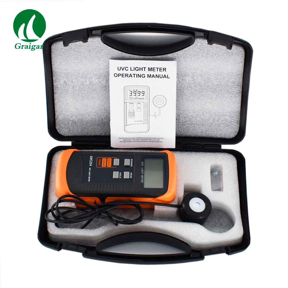 UVC254 Digital UVC Light Meter Lux Meter Radiometer Intensity Detector  Esolution Ratio 1uW/cm2