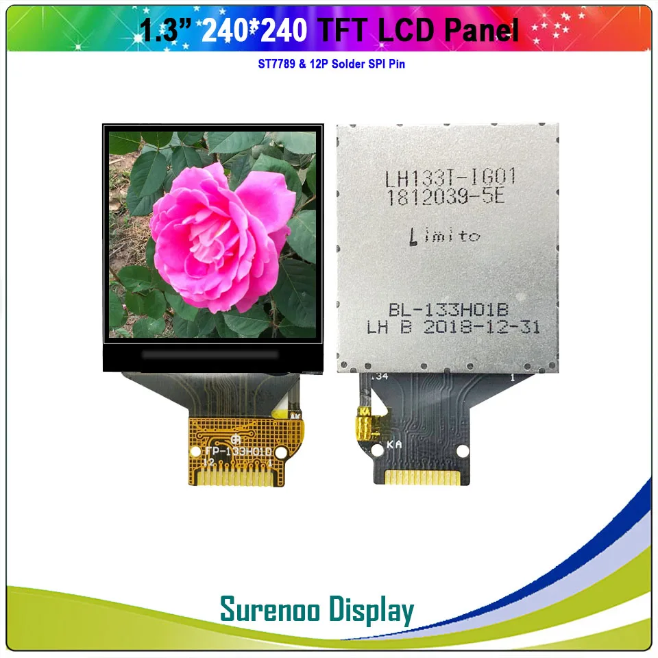 Imagem -02 - Módulo de Tela Lcd Tft 1.3 Painel de Tela com Módulo Lcm Integrado Condutor St7789 240x240 Polegadas