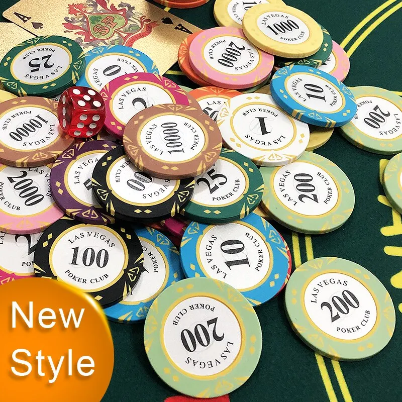 Clay Material Casino Texas Poker Chips Set Poker Metal Coins Dollar Las Vegas Chips Poker Club Accessories Customizable 10 Pcs