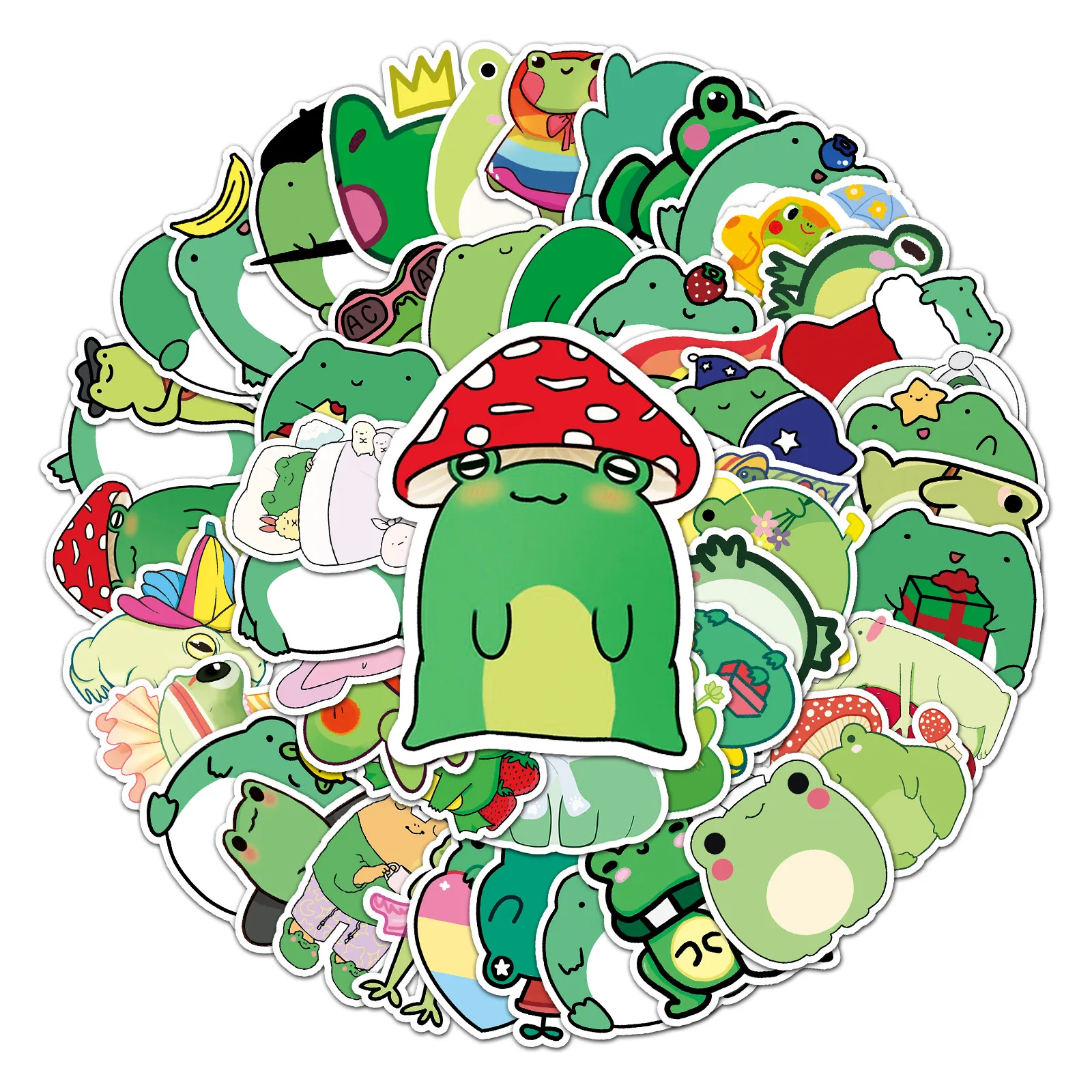 10/30/50PCS Small Frog Cartoon Cute Animal Graffiti Waterproof Sticker Suitcase Notebook Refrigerator Helmet SkateboardWholesale