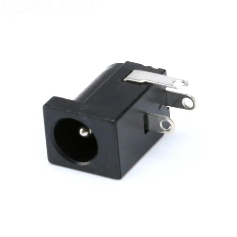 10Pcs PCB Mount 5.5 x 2.1 mm Female DC Power Jack Plug Socket Connector Black 2.1 socket Round the needle