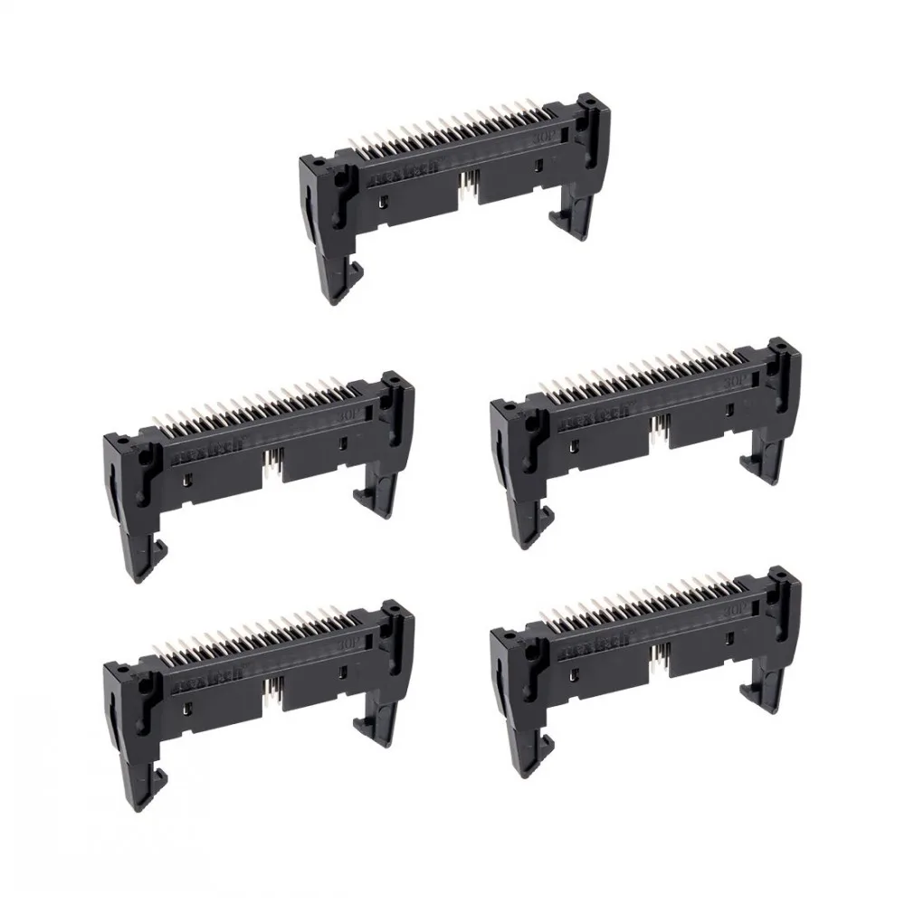 100PCS DC2 2.54mm Pitch Straight / Right angle Hook Horn Socket Connector 10/14/16/20/26/30/40P For Flat Ribbon Cable IDC Socket