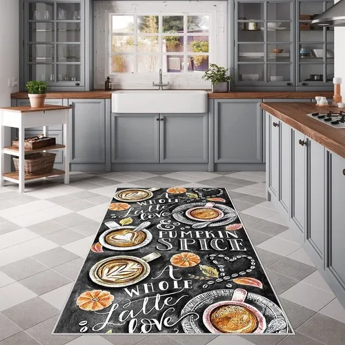 West Home Digital Printed Washable Non-Slip Base Kitchen Rug