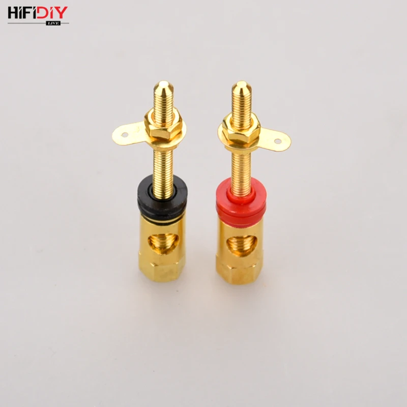 HIFIDIY LIVE 2 Stück Lautsprecher DIY Verlängerter Anschlussklemmen-Binding Post HIFI Verstärker Reines Kupfer Vergoldete Bananenbuchse – Detail 9