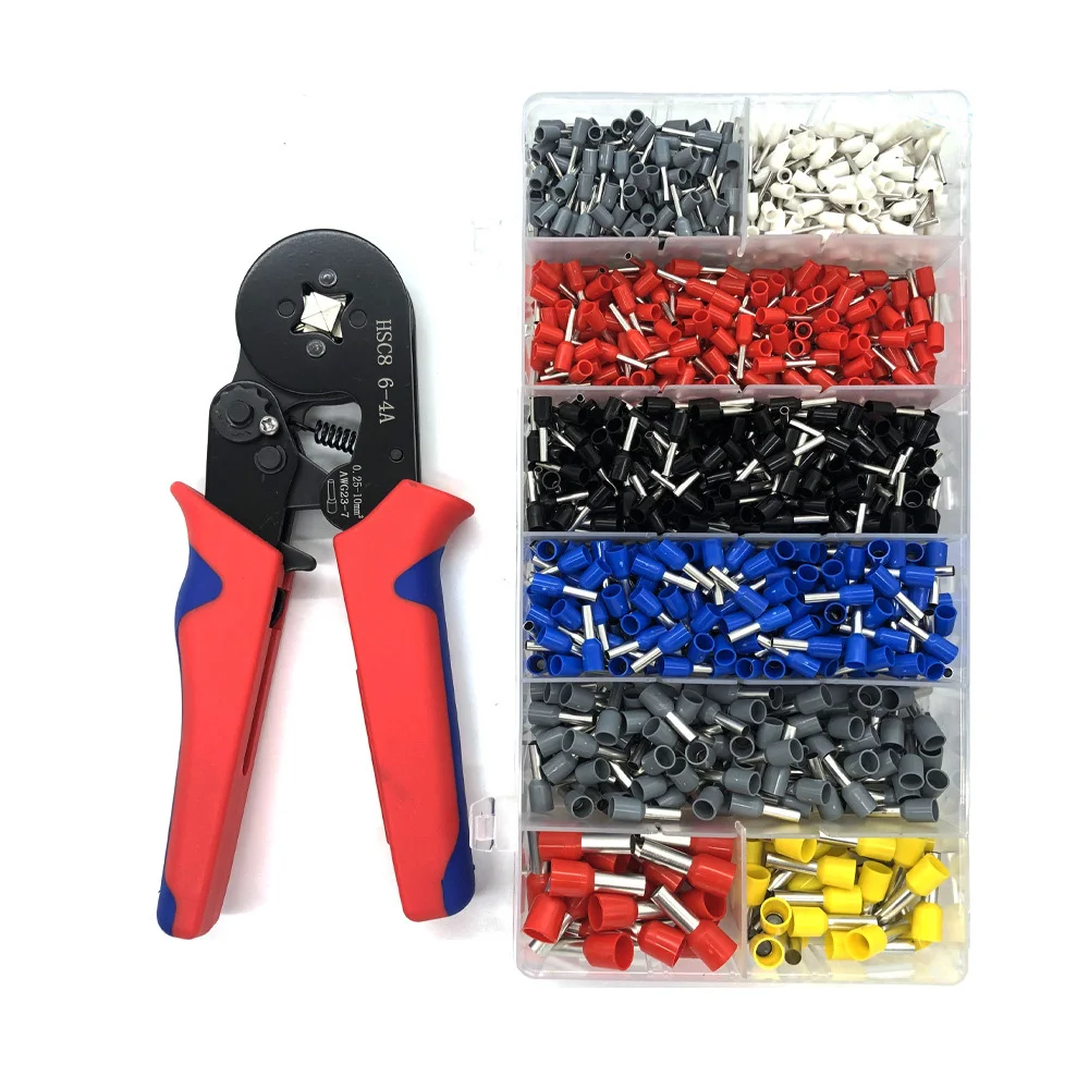 

Crimper Plier Set Wire Terminals Crimping Tool Kit Of 0.25-10m With 1250 PCS Insulated Butt Bullet Spade Fork Ring Crimp Term