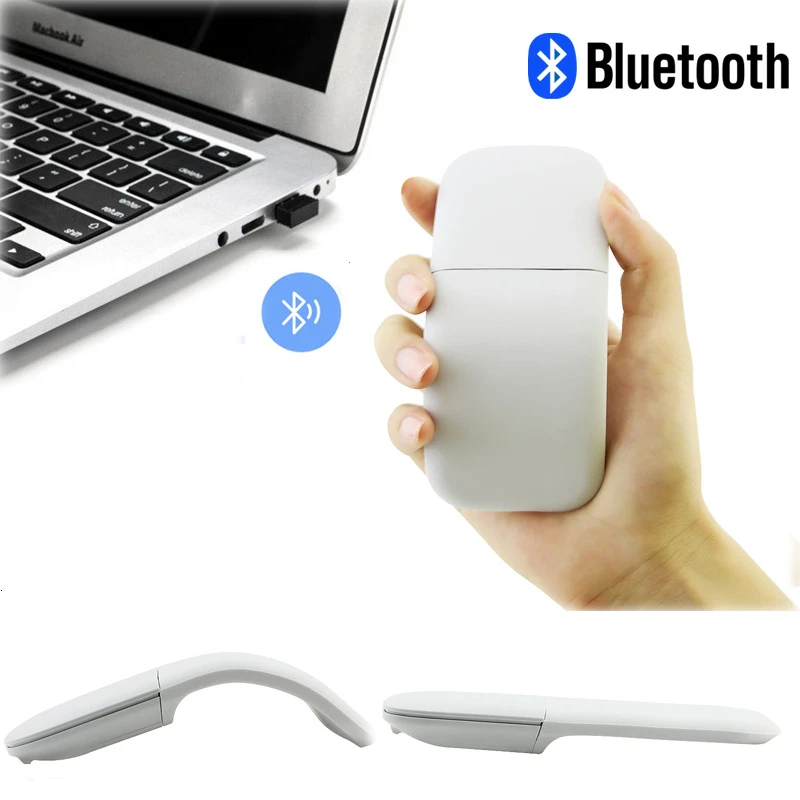 

CHYI Bluetooth 4.0 Wireless Mouse Foldable Laser Arc Touch Computer Mice Ergonomic Slim PC Silent Mause For Microsoft Laptop