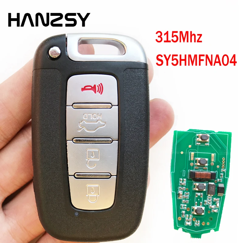 4 Button Smart Key For HYUNDAI Sonata Elantra Genesis Veloster Equus Tucson Azera 2009-2015 Car Remote Key with ID46 Chip 315Mhz