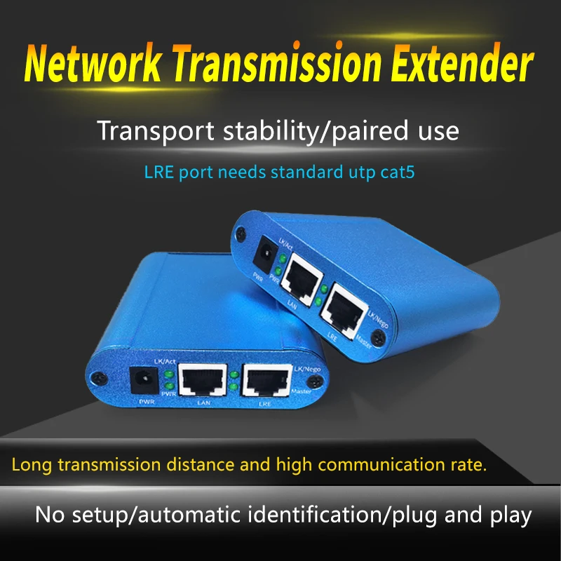 Ethernet Extends, 100M Networking Signal, as far as 1000-2000 Meters, Through UTP, CAT5 Cat6 Cat6