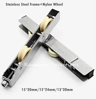 2pcs Stainless Steel Sliding Door Plastic Steel Window Pulley Aluminum Alloy Roller Muted Nylon Wheel Household Hardware Part