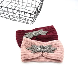 1Pcs Women Knitted Headbands Women Winter Warm Crochet Head Wrap Wide Hair handband with Accessories hair bands for lady