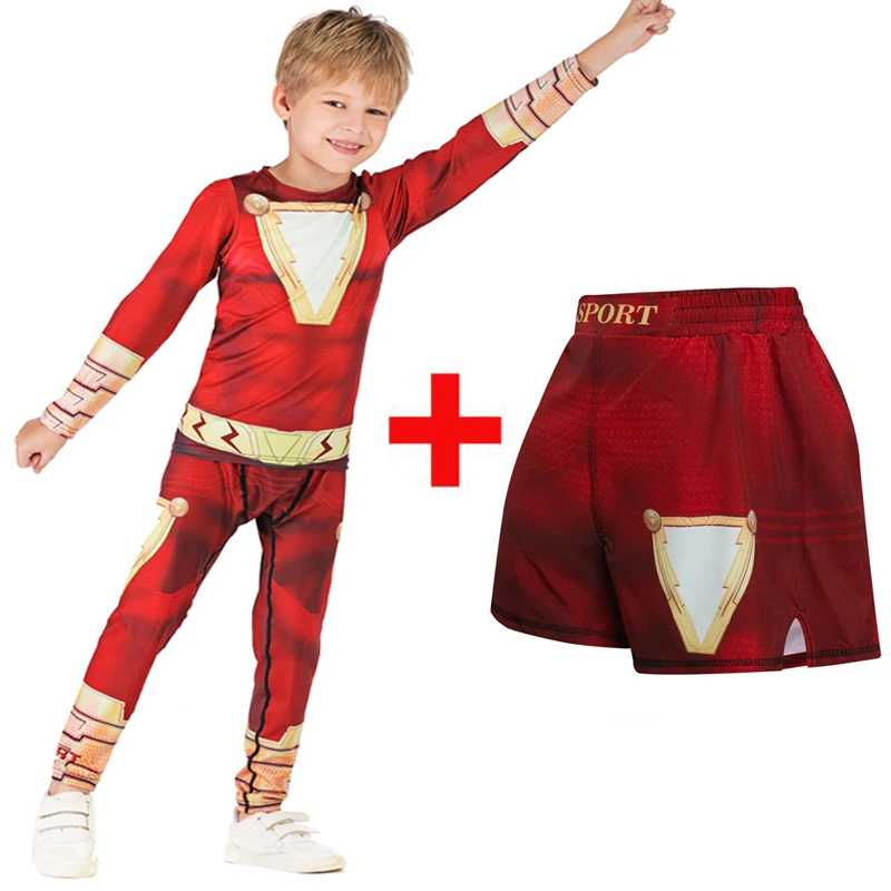 

Kids MMA Two piece Boxing Set Compression Jerseys+Pants Children Rashguard Training Tight T-Shirts Trousers Teenagers Clothing