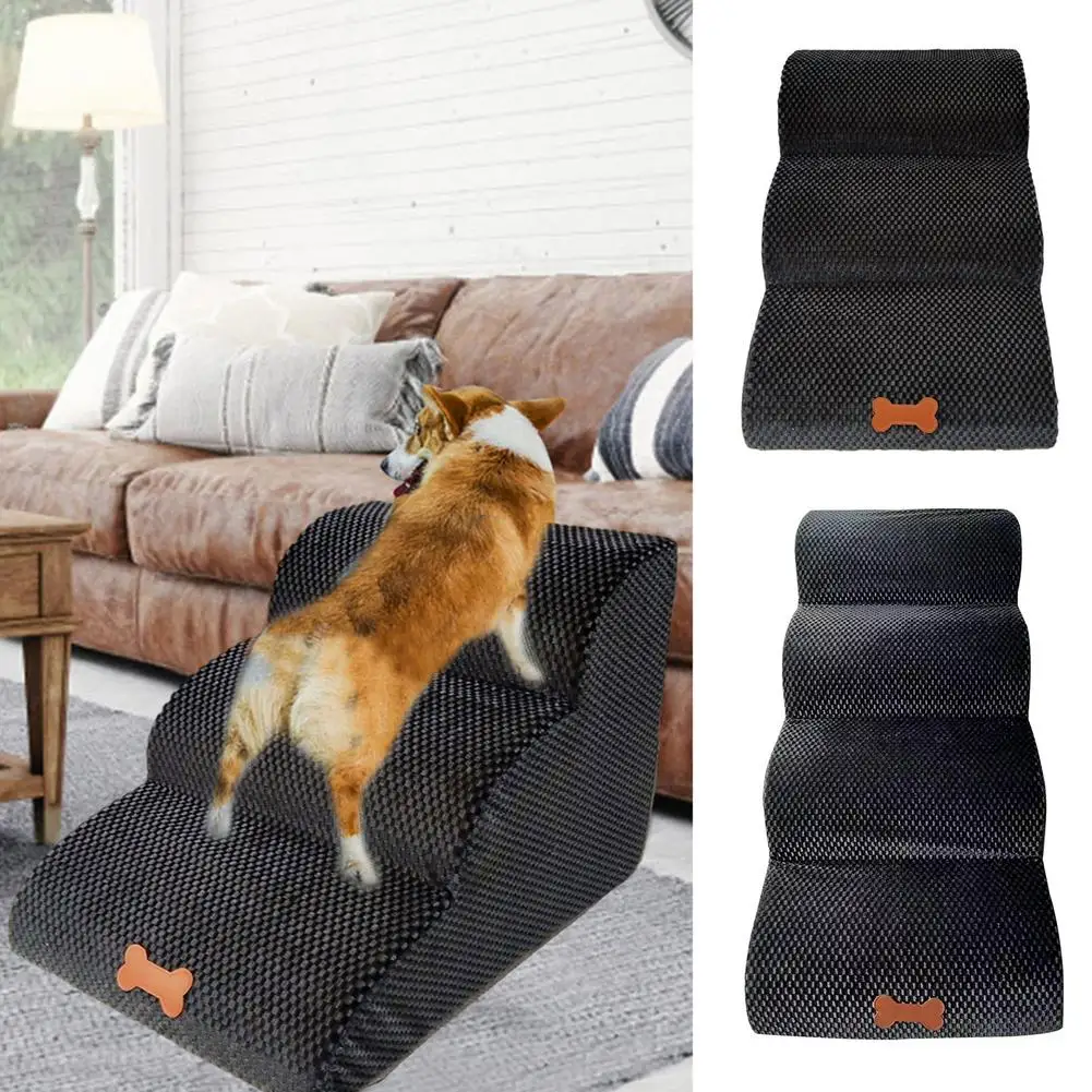 

3-Step / 4-Step Pet Stairs Washable Steps Climb Sofa Breathable Cat Steps With Plush Cover Pet Dog Ramp / Ladder For Small Dogs