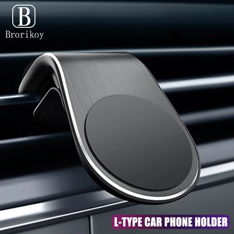 

Car Magnetic Stand Holder L Shape Air Vent Mount Clip for iPhone 11 Samsung Huawei Smartphone Universal Car GPS Stand Bracket