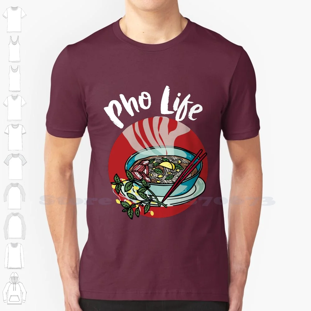 Pho Life-Vietnamese Noodle Soup Asian Beef Food 100% Pure Cotton T-Shirt Pho Life Vietnamese Soup Vietnamese Cuisine Asian