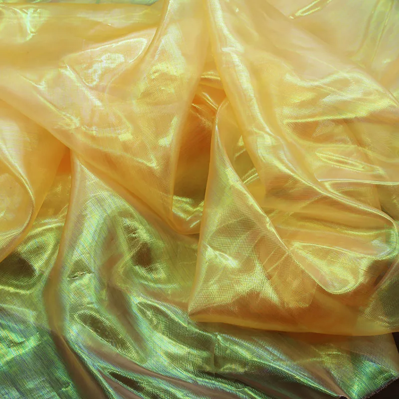 Transparent Symphony Net Yarn Colored Glass Organza Laser Light Gauze Graduation Design Costume Costume Fabric